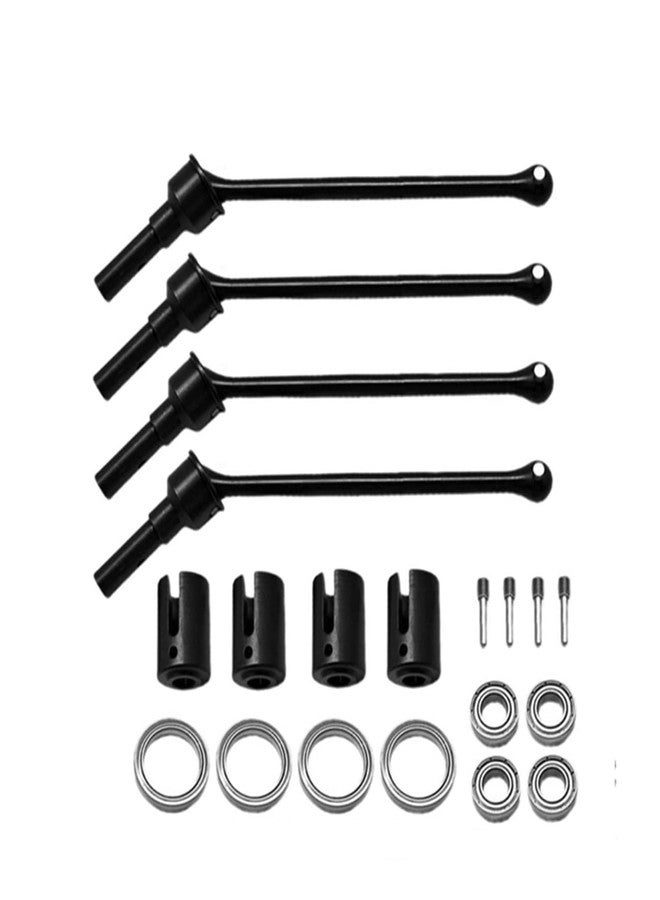 UURCSKY 4Pcs Steel Front & Rear Extended Drive Shaft CVD with Shaft Cup for 1/10 MAXX WideMaxx RC Car Upgrades Parts #8996X (Black) - Image 1